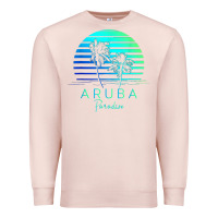 Pale Pink Vintage Aruba Beach Tropical Vibes Vacation Souvenir Gift Premium Sweatshirt - minhPixels