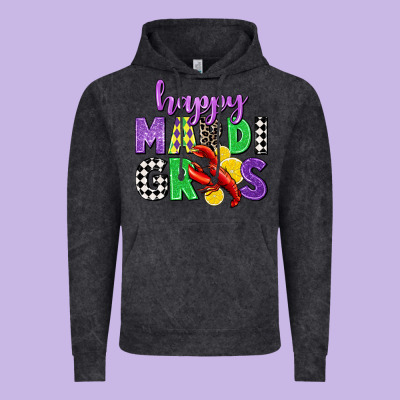 Happy Mardi Gras Vintage Hoodie Designed By Cowgirlartshop