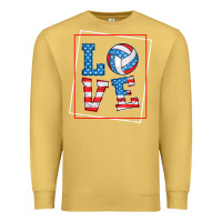 Antique Gold love usa flag volleyball gifts for volleyball fans teen t shirt Premium Sweatshirt - minhPixels