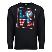 Black love usa flag volleyball gifts for volleyball fans teen t shirt Premium Sweatshirt - minhPixels