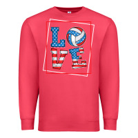 Cardinal love usa flag volleyball gifts for volleyball fans teen t shirt Premium Sweatshirt - minhPixels