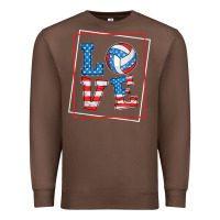 Chestnut love usa flag volleyball gifts for volleyball fans teen t shirt Premium Sweatshirt - minhPixels
