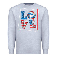 Heather Grey love usa flag volleyball gifts for volleyball fans teen t shirt Premium Sweatshirt - minhPixels