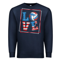 Love Usa Flag Volleyball Gifts For Volleyball Fans Teen T Shirt Premium Sweatshirt | Teevron
