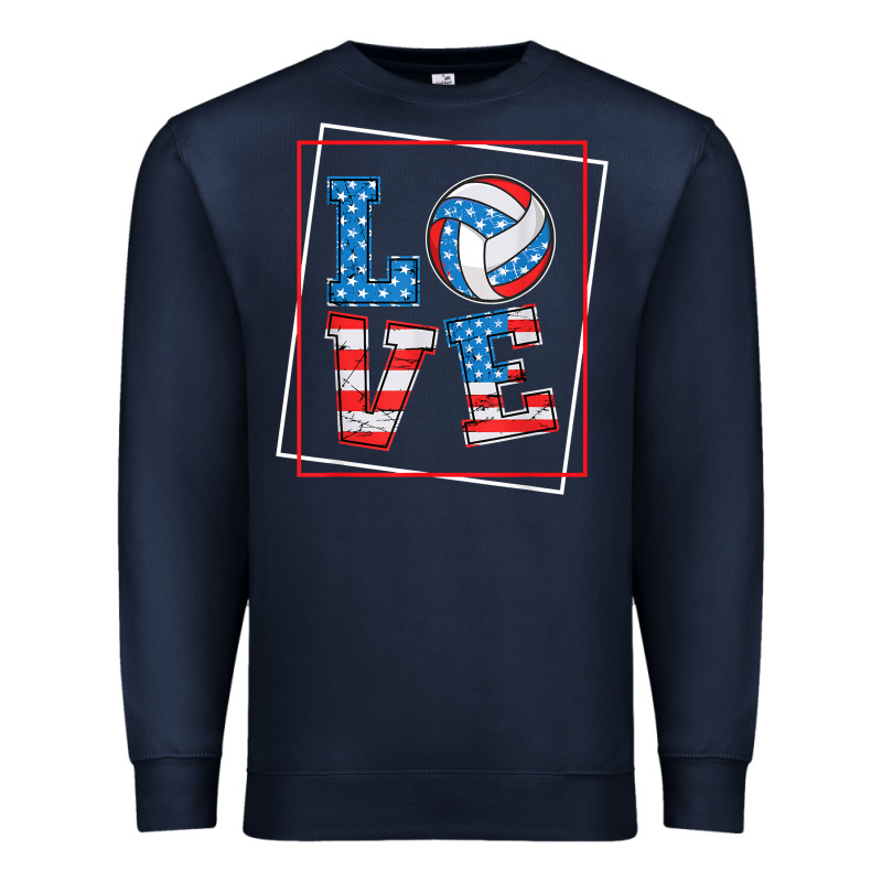 Love Usa Flag Volleyball Gifts For Volleyball Fans Teen T Shirt Premium Sweatshirt by minhPixels | Teevron