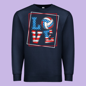 Love Usa Flag Volleyball Gifts For Volleyball Fans Teen T Shirt Premium Sweatshirt Designed By Minhpixels