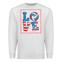 Oatmeal Heather love usa flag volleyball gifts for volleyball fans teen t shirt Premium Sweatshirt - minhPixels