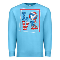 Ocean Blue love usa flag volleyball gifts for volleyball fans teen t shirt Premium Sweatshirt - minhPixels