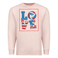 Pale Pink love usa flag volleyball gifts for volleyball fans teen t shirt Premium Sweatshirt - minhPixels