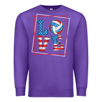 Purple love usa flag volleyball gifts for volleyball fans teen t shirt Premium Sweatshirt - minhPixels