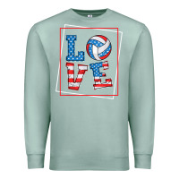 Seafoam love usa flag volleyball gifts for volleyball fans teen t shirt Premium Sweatshirt - minhPixels