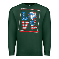 Sports Green love usa flag volleyball gifts for volleyball fans teen t shirt Premium Sweatshirt - minhPixels