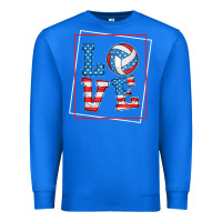 True Royal love usa flag volleyball gifts for volleyball fans teen t shirt Premium Sweatshirt - minhPixels