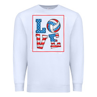 White love usa flag volleyball gifts for volleyball fans teen t shirt Premium Sweatshirt - minhPixels