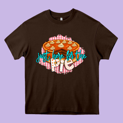 Just Here For The Pie Heavy Core Tee Designed By Lillyallendesigns