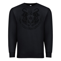 Black sak yant thai tattoo twin tiger muay magical thailand gifts t shirt Premium Sweatshirt - minhPixels