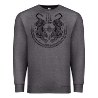 Charcoal Heather sak yant thai tattoo twin tiger muay magical thailand gifts t shirt Premium Sweatshirt - minhPixels