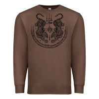 Chestnut sak yant thai tattoo twin tiger muay magical thailand gifts t shirt Premium Sweatshirt - minhPixels
