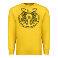 Lemon sak yant thai tattoo twin tiger muay magical thailand gifts t shirt Premium Sweatshirt - minhPixels