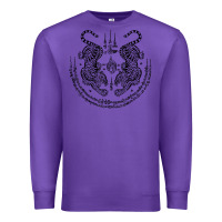 Purple sak yant thai tattoo twin tiger muay magical thailand gifts t shirt Premium Sweatshirt - minhPixels