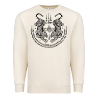 Sandshell sak yant thai tattoo twin tiger muay magical thailand gifts t shirt Premium Sweatshirt - minhPixels