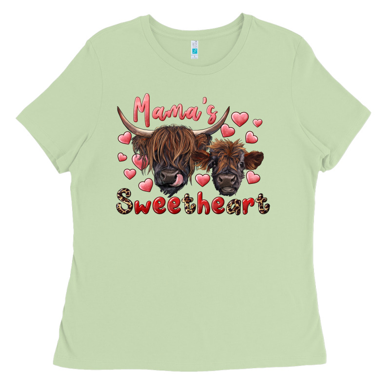 Mama's Sweetheart Highland Cow And Calf Ladies Tee by RanaPortraitStore | Teevron