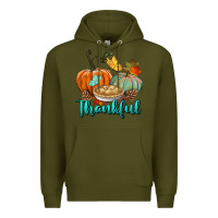 Army Green thankful pumpkins Premium Hoodie - BundleAndBundleShop