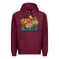 Burgundy thankful pumpkins Premium Hoodie - BundleAndBundleShop