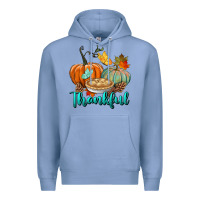 Colony Blue thankful pumpkins Premium Hoodie - BundleAndBundleShop