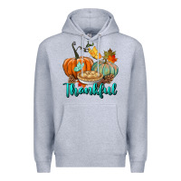 Heather Grey thankful pumpkins Premium Hoodie - BundleAndBundleShop
