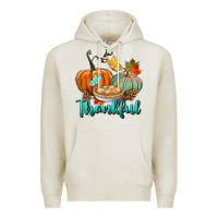 Oatmeal Heather thankful pumpkins Premium Hoodie - BundleAndBundleShop