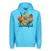 Ocean Blue thankful pumpkins Premium Hoodie - BundleAndBundleShop