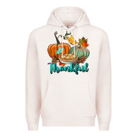 Pale Pink thankful pumpkins Premium Hoodie - BundleAndBundleShop