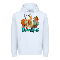 White thankful pumpkins Premium Hoodie - BundleAndBundleShop