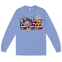 Colony Blue Love 4th of july Long Sleeve Tee - CowGirlArtShop
