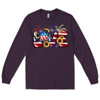 Plum Love 4th of july Long Sleeve Tee - CowGirlArtShop