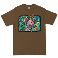 Cacao baby pig with leopard background Premium Tee - BarkalooDesign