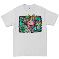 Dove Grey baby pig with leopard background Premium Tee - BarkalooDesign