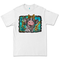 White baby pig with leopard background Premium Tee - BarkalooDesign
