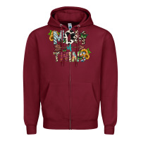 Burgundy mom of twins Zipper Hoodie - CowhideDigitalArt