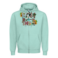 Seafoam mom of twins Zipper Hoodie - CowhideDigitalArt