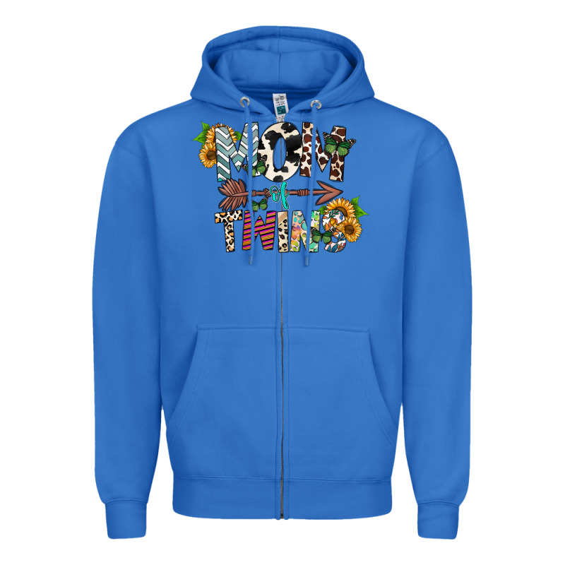 Mom Of Twins Zipper Hoodie by CowhideDigitalArt | Teevron