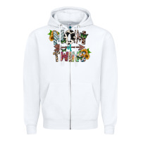 White mom of twins Zipper Hoodie - CowhideDigitalArt
