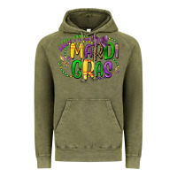 Vintage Olive little miss mardi gras Vintage Hoodie - CowGirlArtShop