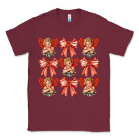 Burgundy Valentines Eros and bow Classic Tee - CowhideDigitalArt