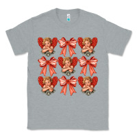Heather Grey Valentines Eros and bow Classic Tee - CowhideDigitalArt
