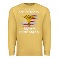 Antique Gold Veteran Navy Corpsman Patriotic 4th of July Gifts Premium Sweatshirt - minhPixels