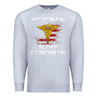 Heather Grey Veteran Navy Corpsman Patriotic 4th of July Gifts Premium Sweatshirt - minhPixels