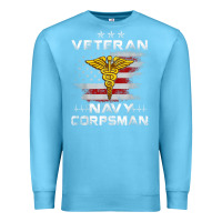 Ocean Blue Veteran Navy Corpsman Patriotic 4th of July Gifts Premium Sweatshirt - minhPixels