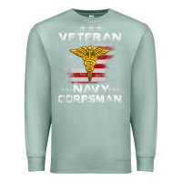 Seafoam Veteran Navy Corpsman Patriotic 4th of July Gifts Premium Sweatshirt - minhPixels